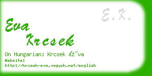 eva krcsek business card